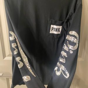 VS Pink Sequin Long Sleeve T Shirt